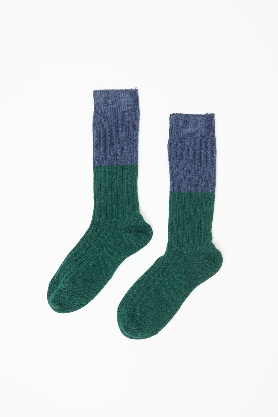 Maria La Rosa Two Tone Post Socks in Blue and Cipresso