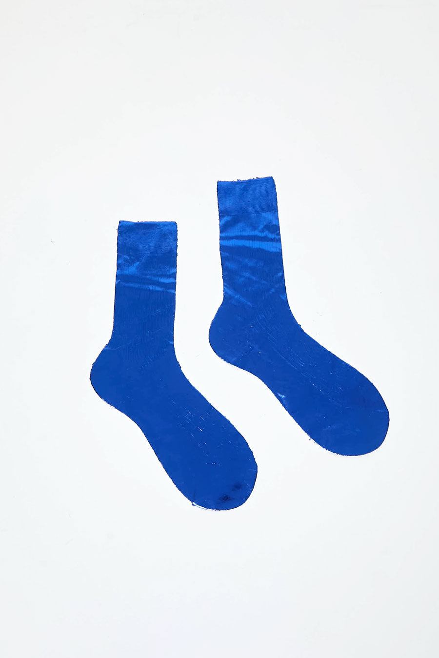 Maria La Rosa One Ribbed Laminated Socks in Mare