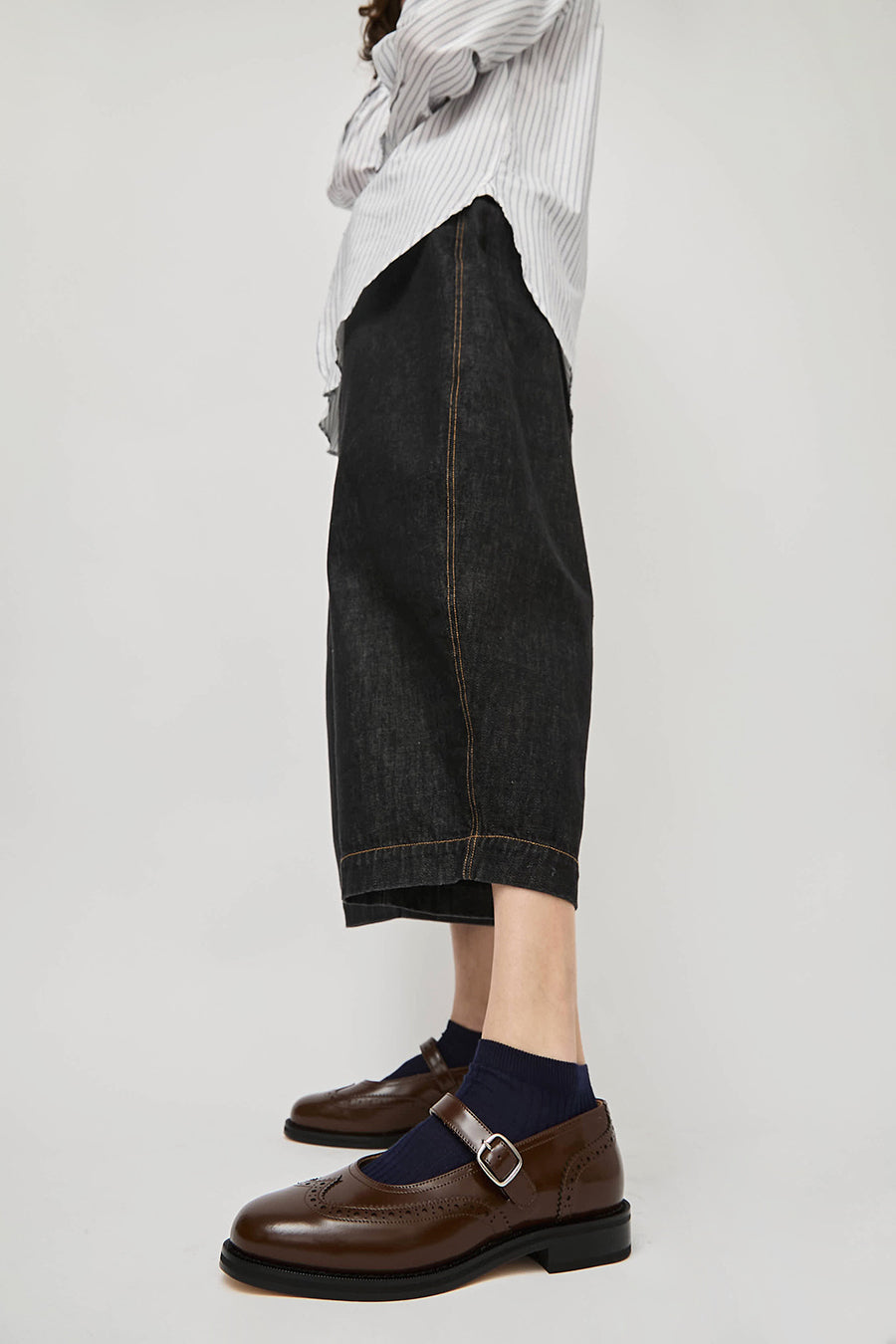 Maria La Rosa Ribbed Short Bio Cotton Socks in Navy