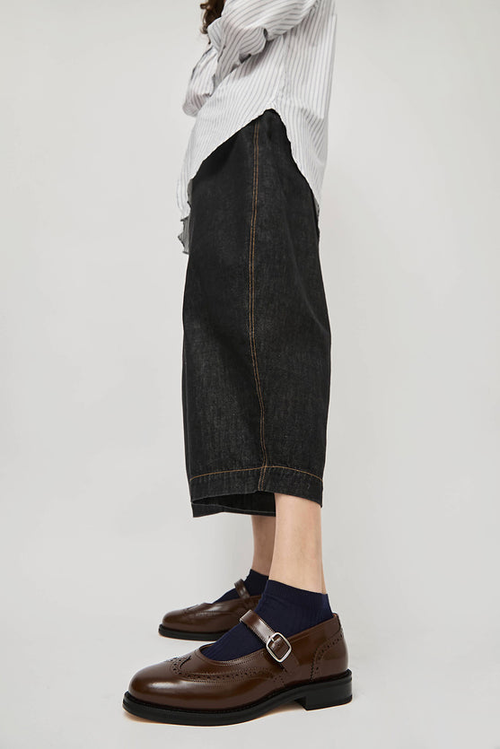 Maria La Rosa Ribbed Short Bio Cotton Socks in Navy