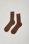 Maria La Rosa Silk Ribbed Ankle Socks in Cocco