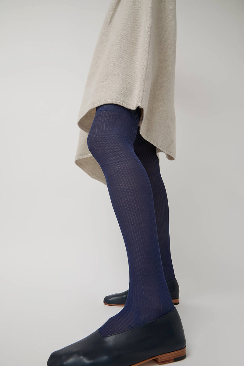 Maria La Rosa Silk Ribbed Over The Knee Socks in Ichiostro