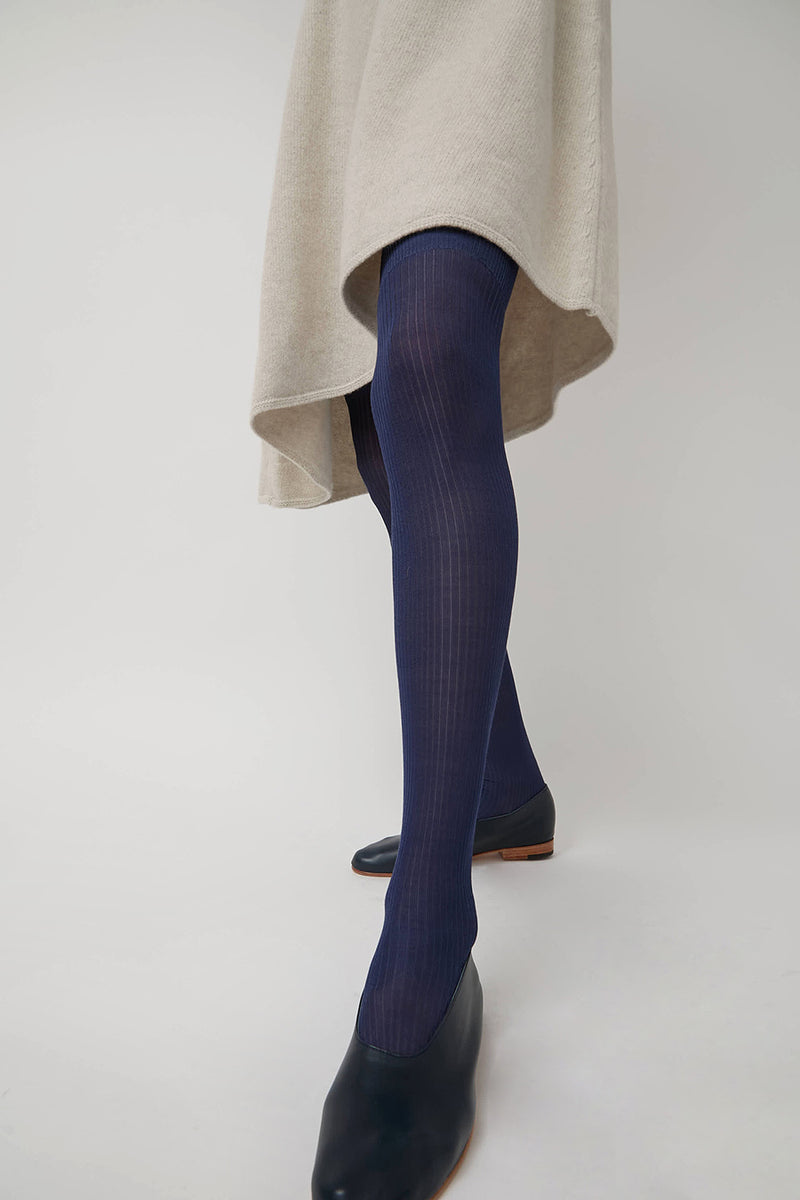 Maria La Rosa Silk Ribbed Over The Knee Socks in Ichiostro