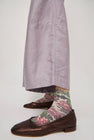 Maria La Rosa Spring Silk Ankle Socks in Mixed Flowers Dark