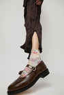 Maria La Rosa Spring Silk Ankle Socks in Mixed Flowers Light