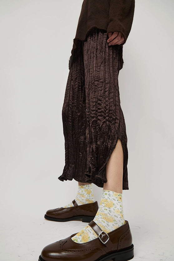 Maria La Rosa Spring Silk Ankle Socks in Yellow Flowers