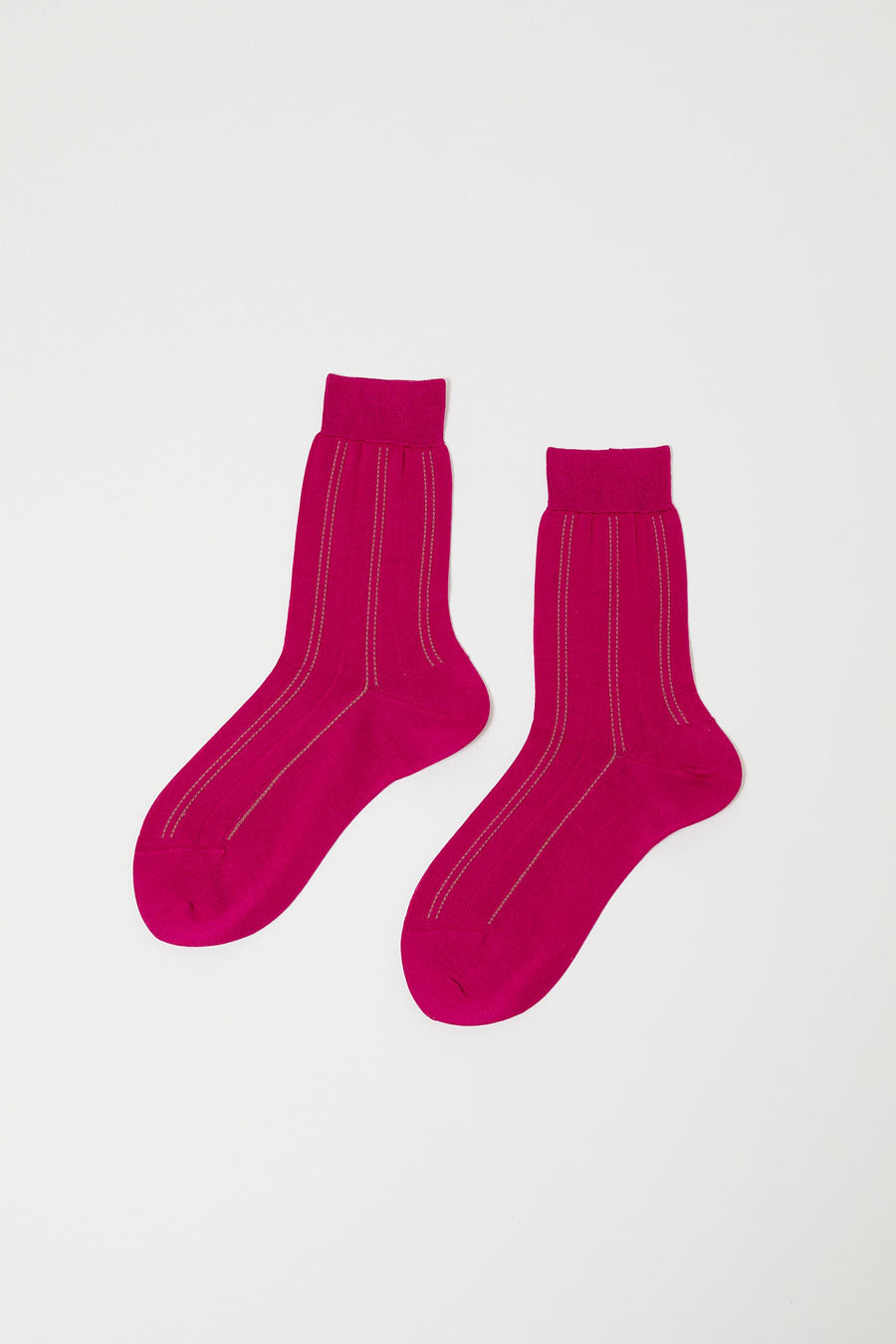 Maria La Rosa Stitch Stripe Socks in Magenta