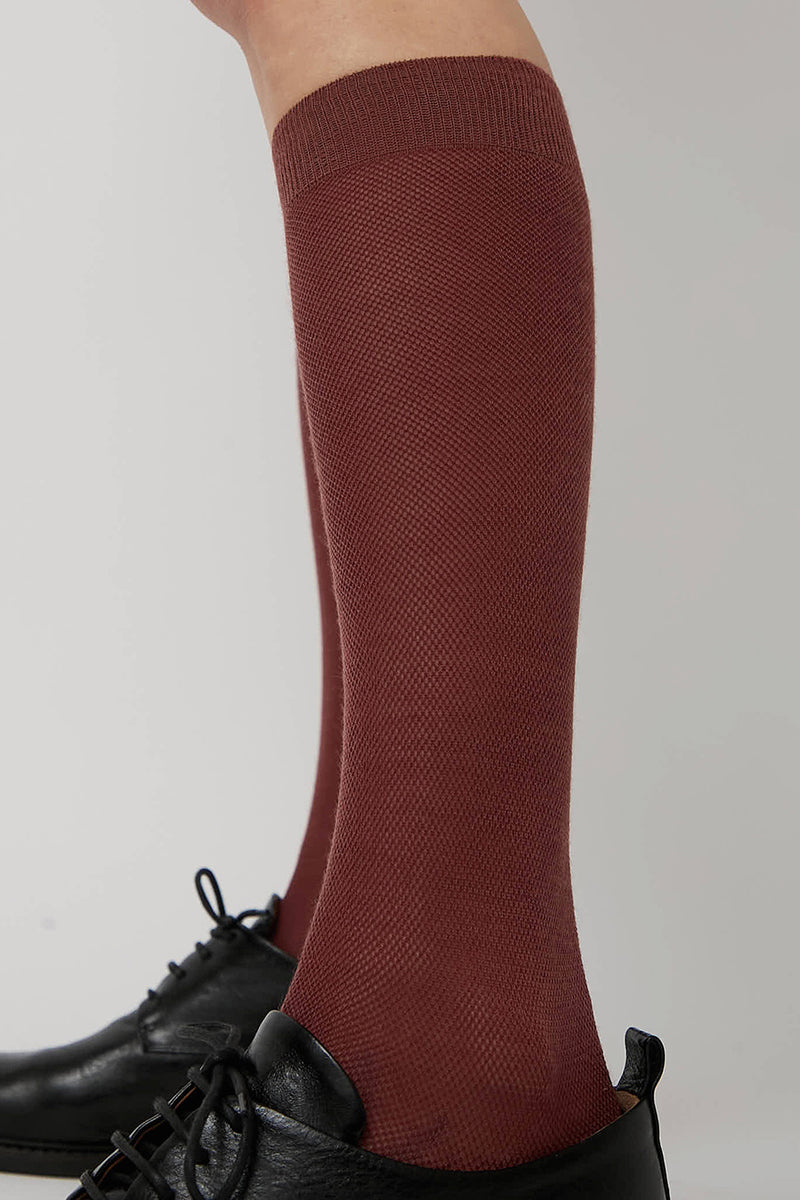 Maria La Rosa Tall Tricolor Socks in Cocco