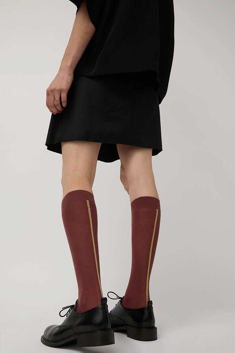 Maria La Rosa Tall Tricolor Socks in Cocco