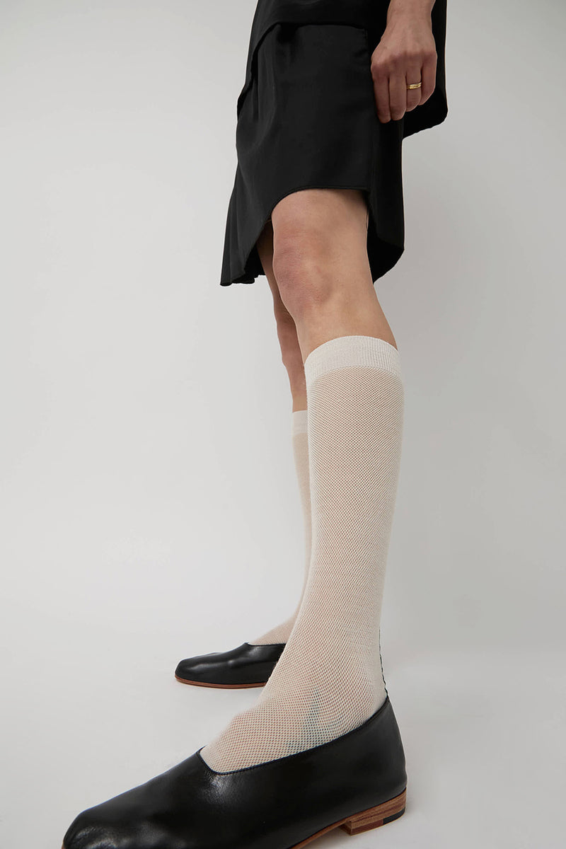 Maria La Rosa Tall Tricolor Socks in Off White