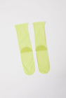 Marios Bicolor Mesh Ankle Socks in Yellow Fluo and Nude