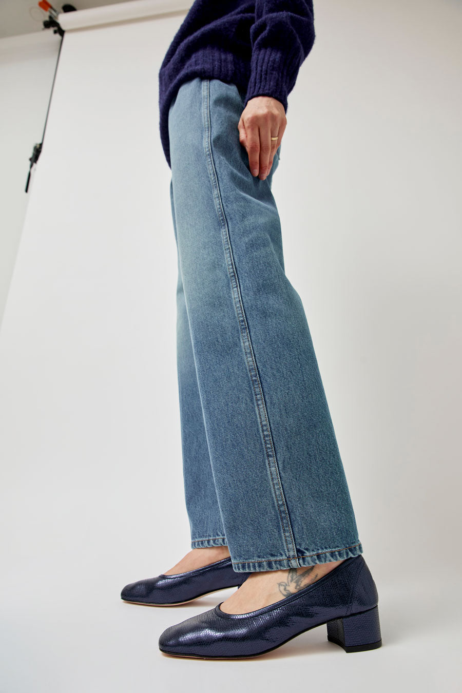 Maryam Nassir Zadeh Roberta Ballerina in Navy Blue