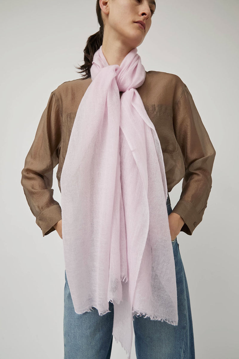 Meg Cohen Long Cashmere Whisper Scarf in Blush