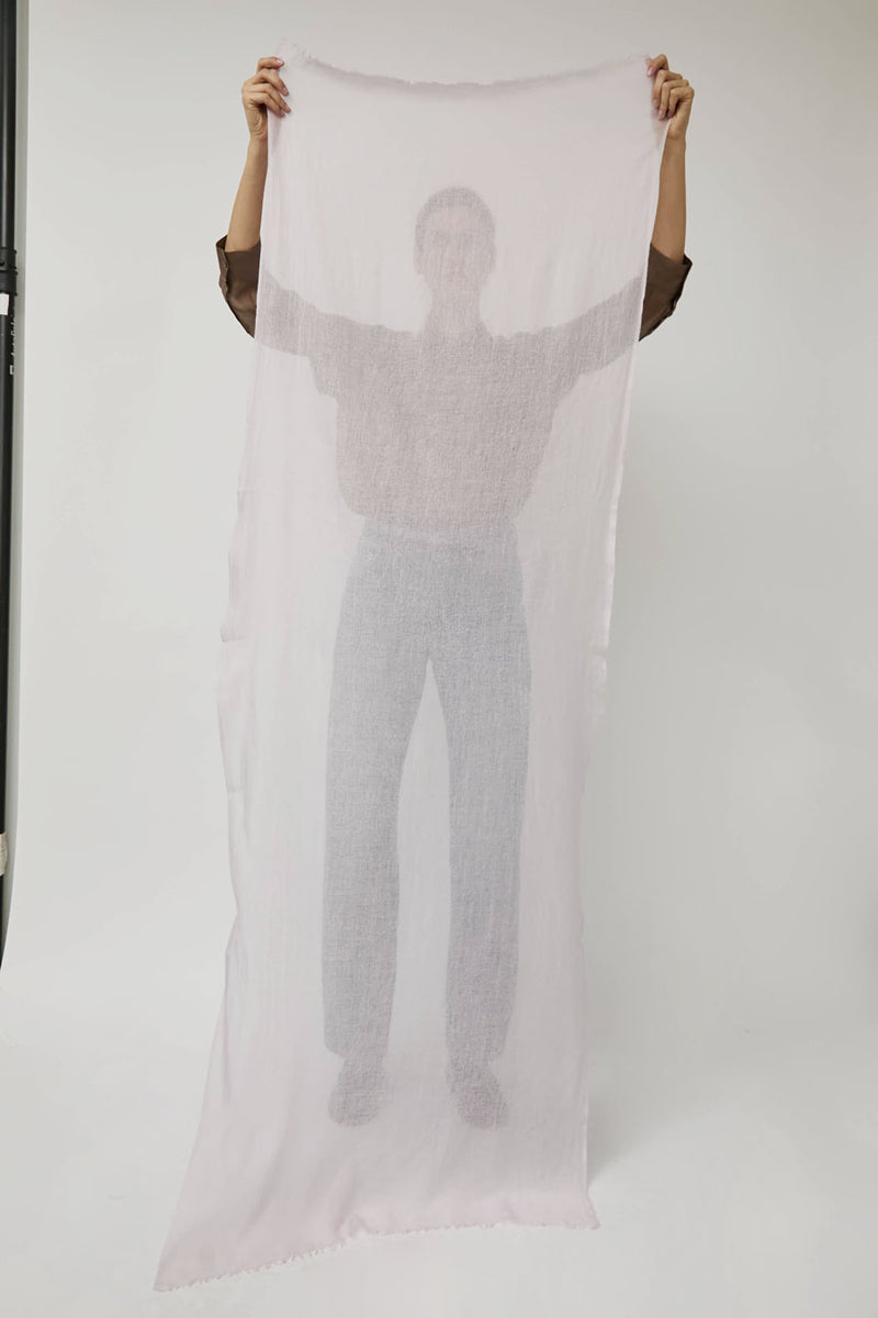 Meg Cohen Long Cashmere Whisper Scarf in Blush