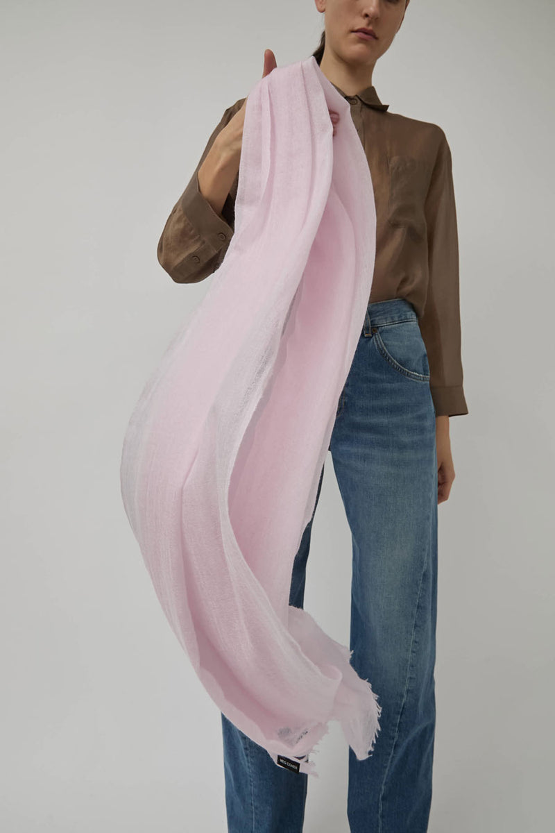 Meg Cohen Long Cashmere Whisper Scarf in Blush