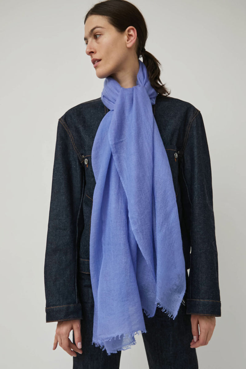 Meg Cohen Long Cashmere Whisper Scarf in New Blue