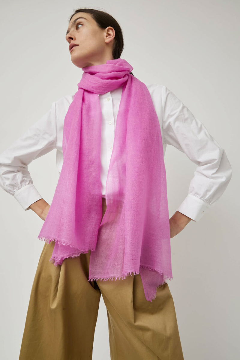 Meg Cohen Long Cashmere Whisper Scarf in Rose