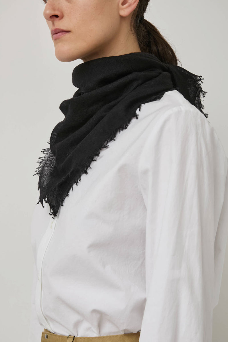 Meg Cohen Square Cashmere Whisper Scarf in Black