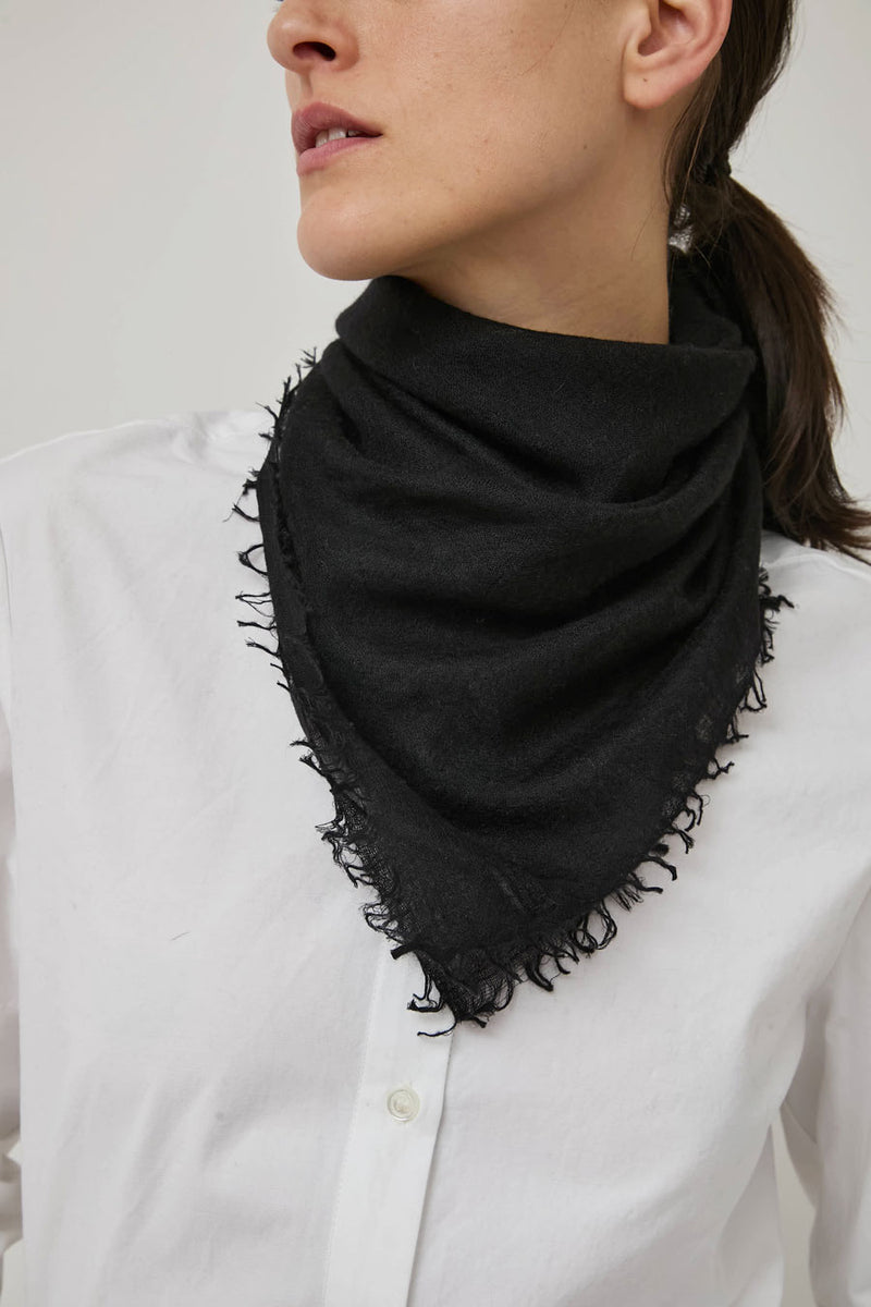 Meg Cohen Square Cashmere Whisper Scarf in Black
