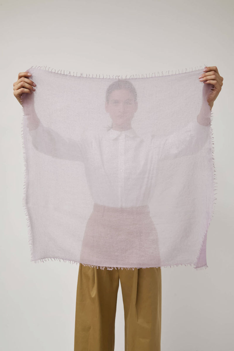 Meg Cohen Square Cashmere Whisper Scarf in Dusty Lilac