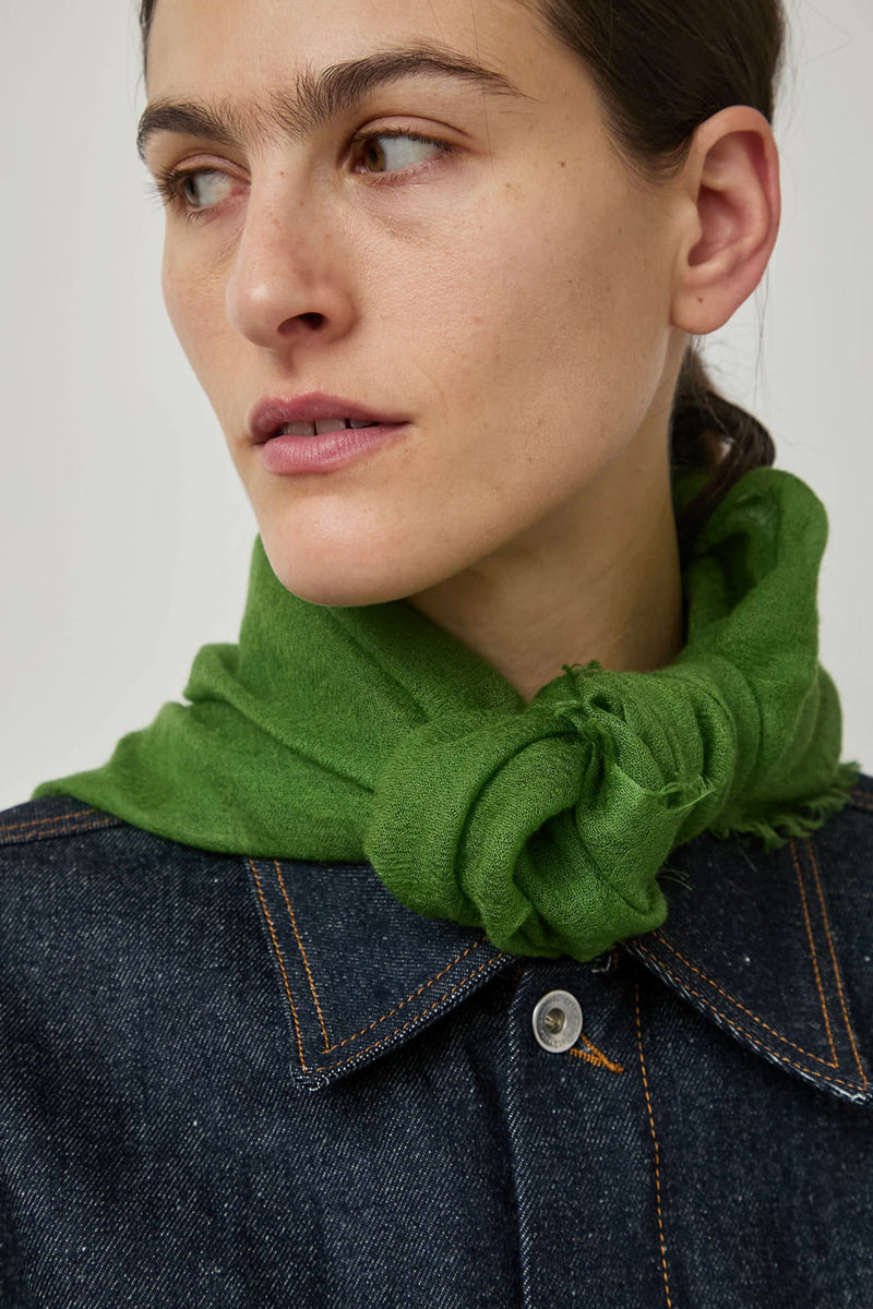 Meg Cohen Square Cashmere Whisper Scarf in Moss