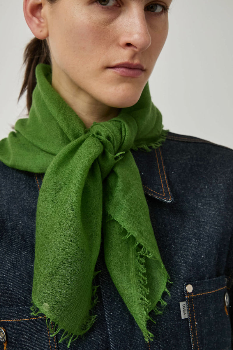 Meg Cohen Square Cashmere Whisper Scarf in Moss