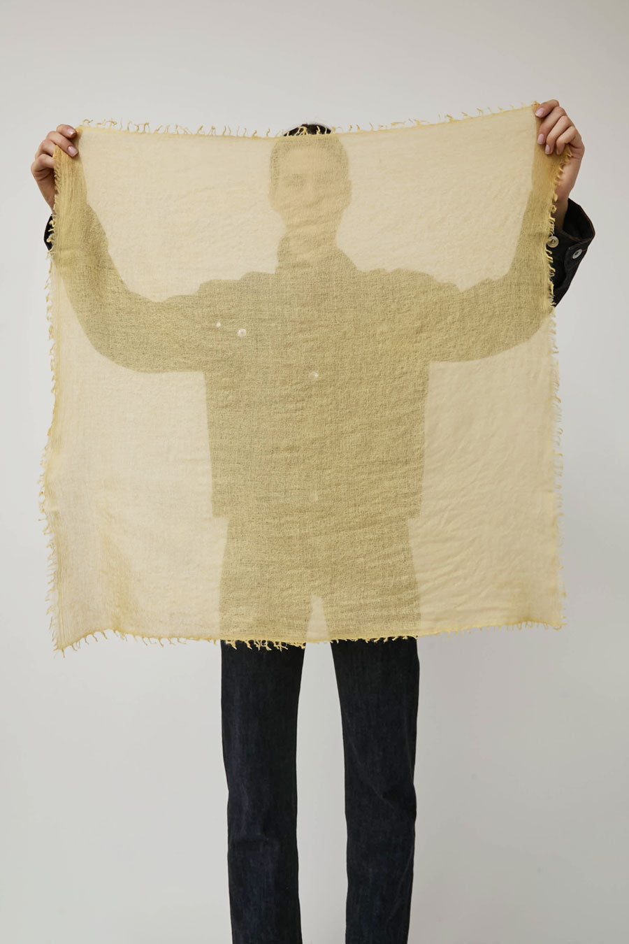 Meg Cohen Square Cashmere Whisper Scarf in Yellow