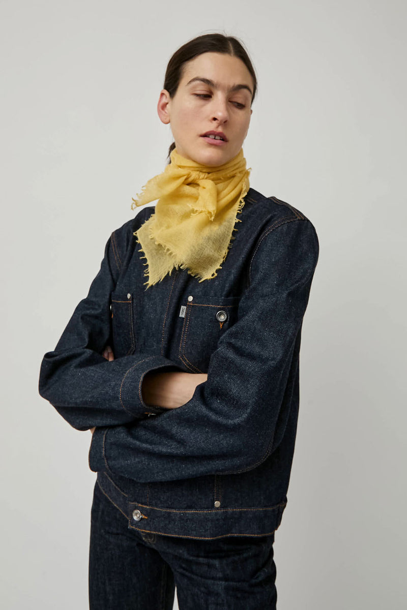 Meg Cohen Square Cashmere Whisper Scarf in Yellow
