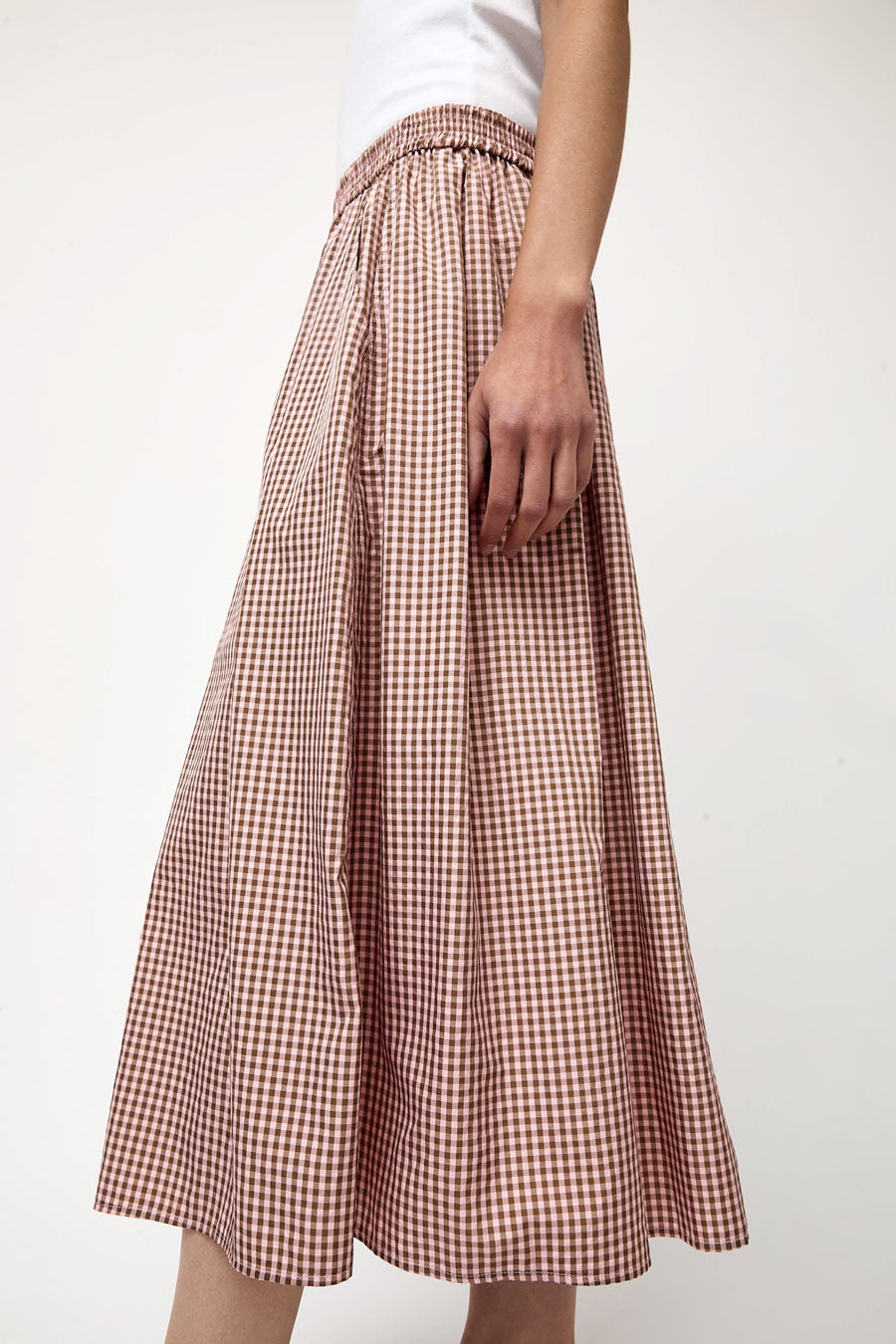 No.6 Mel Skirt in Pink Gingham