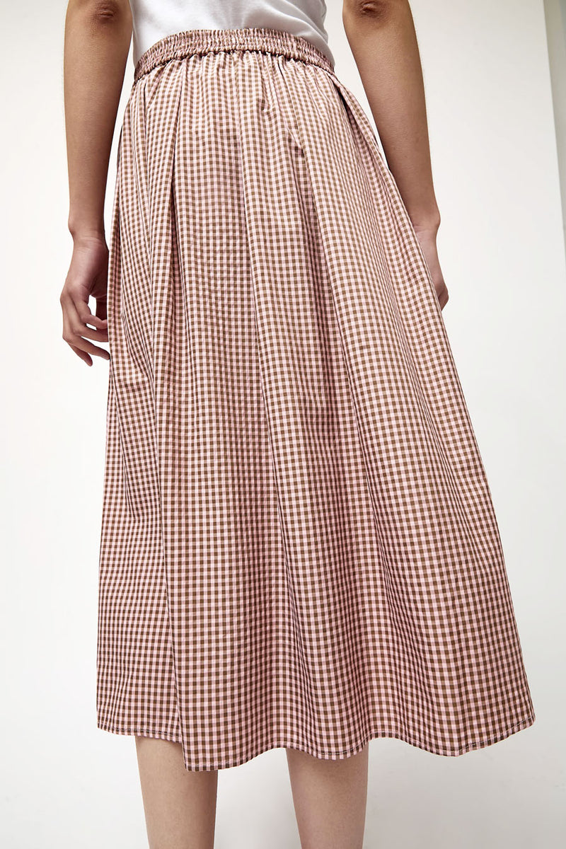 No.6 Mel Skirt in Pink Gingham