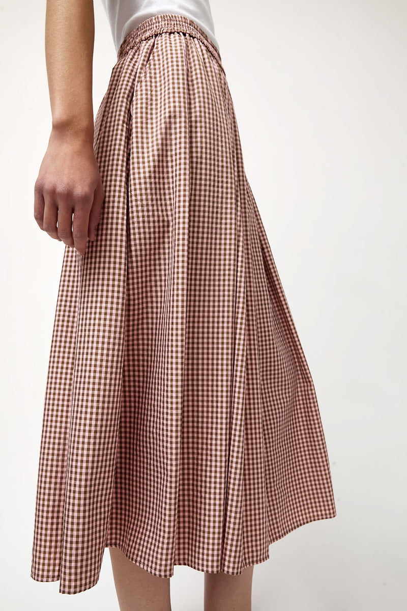 No.6 Mel Skirt in Pink Gingham