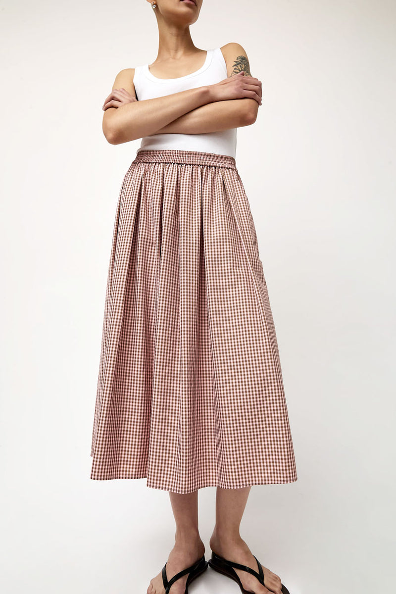 No.6 Mel Skirt in Pink Gingham