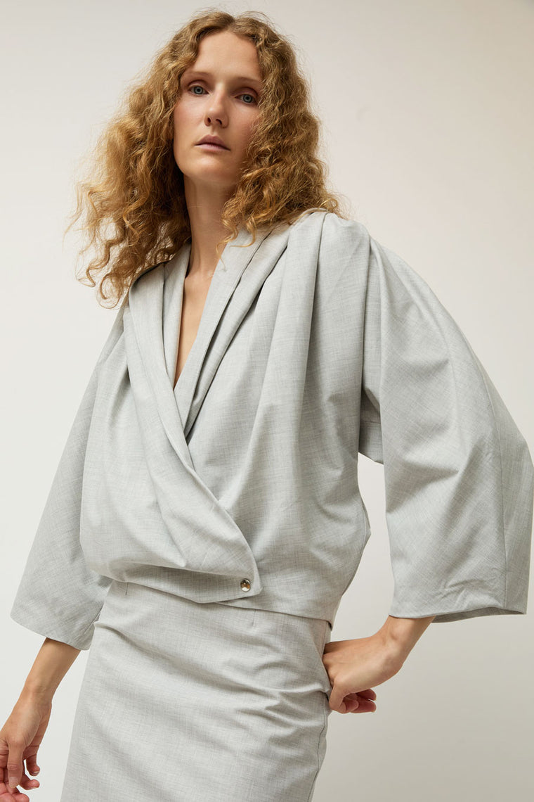Michelle Del Rio Lobo Jacket in Grey