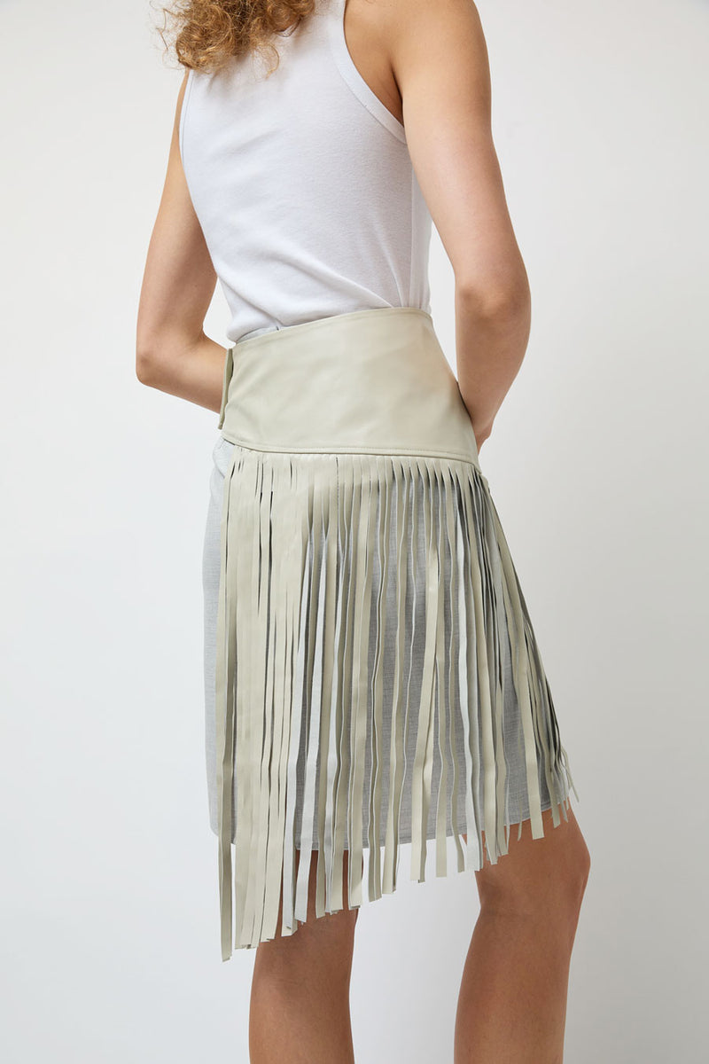 Michelle Del Rio Rio Leather Belt in Stone