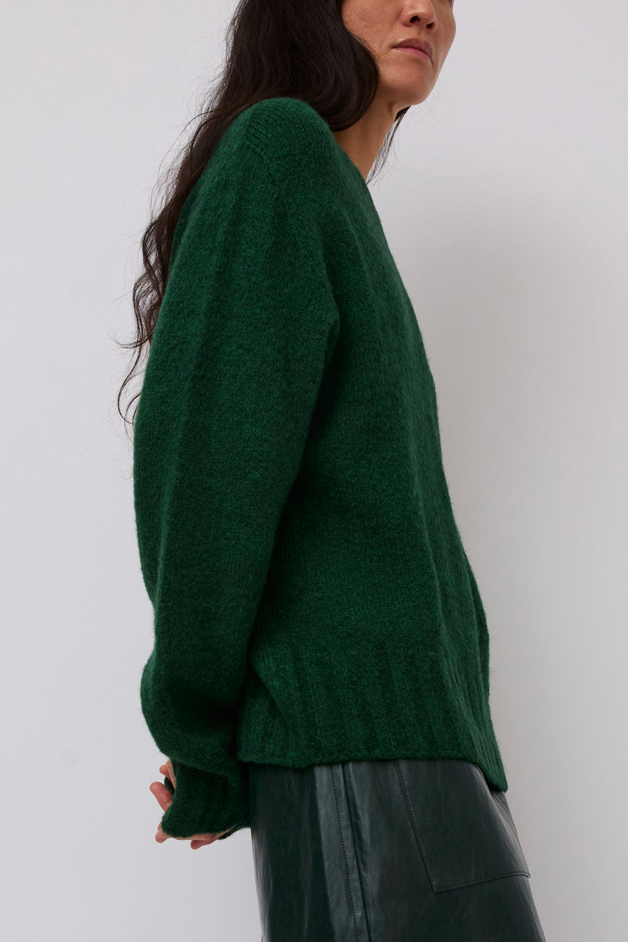 Mijeong Park Alpaca Blend Wholegarment Knit in Green