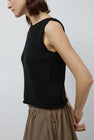 Mijeong Park Boat Neck Knit Tank in Black