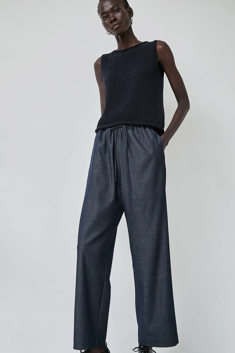 Mijeong Park Boat Neck Knit Tank in Navy