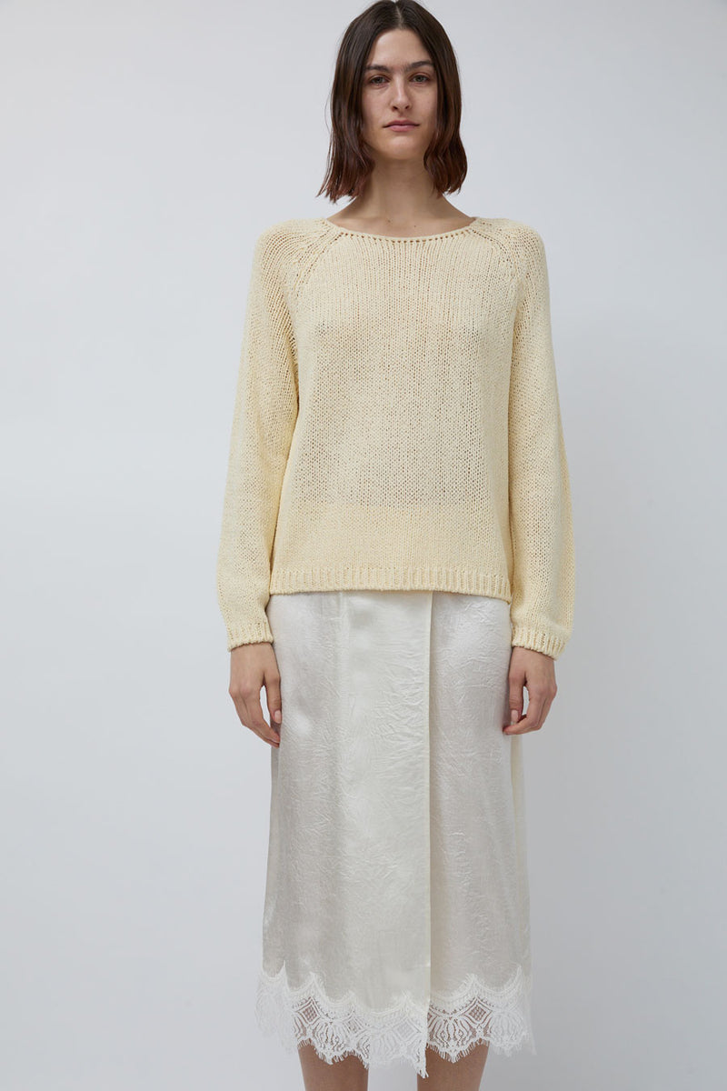 Mijeong Park Boat Neck Sweater in Light Yellow