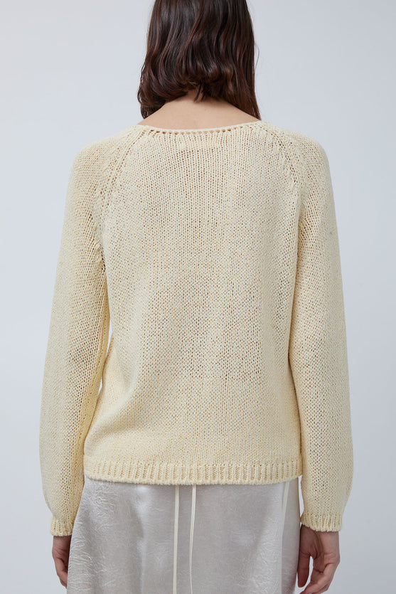 Mijeong Park Boat Neck Sweater in Light Yellow