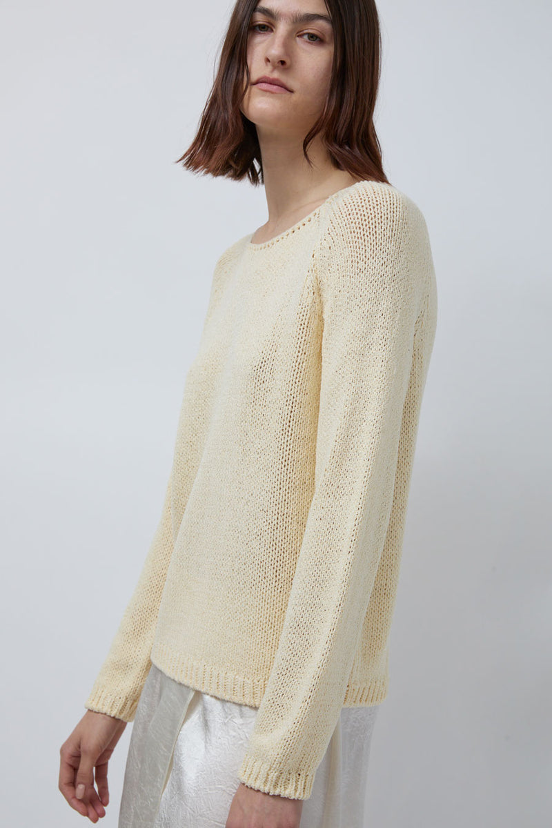 Mijeong Park Boat Neck Sweater in Light Yellow