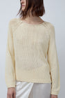 Mijeong Park Boat Neck Sweater in Light Yellow