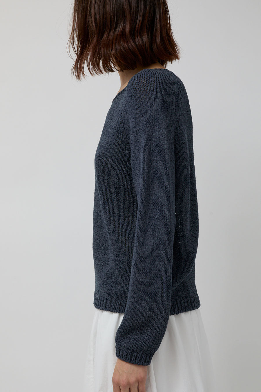 Mijeong Park Boat Neck Sweater in Navy