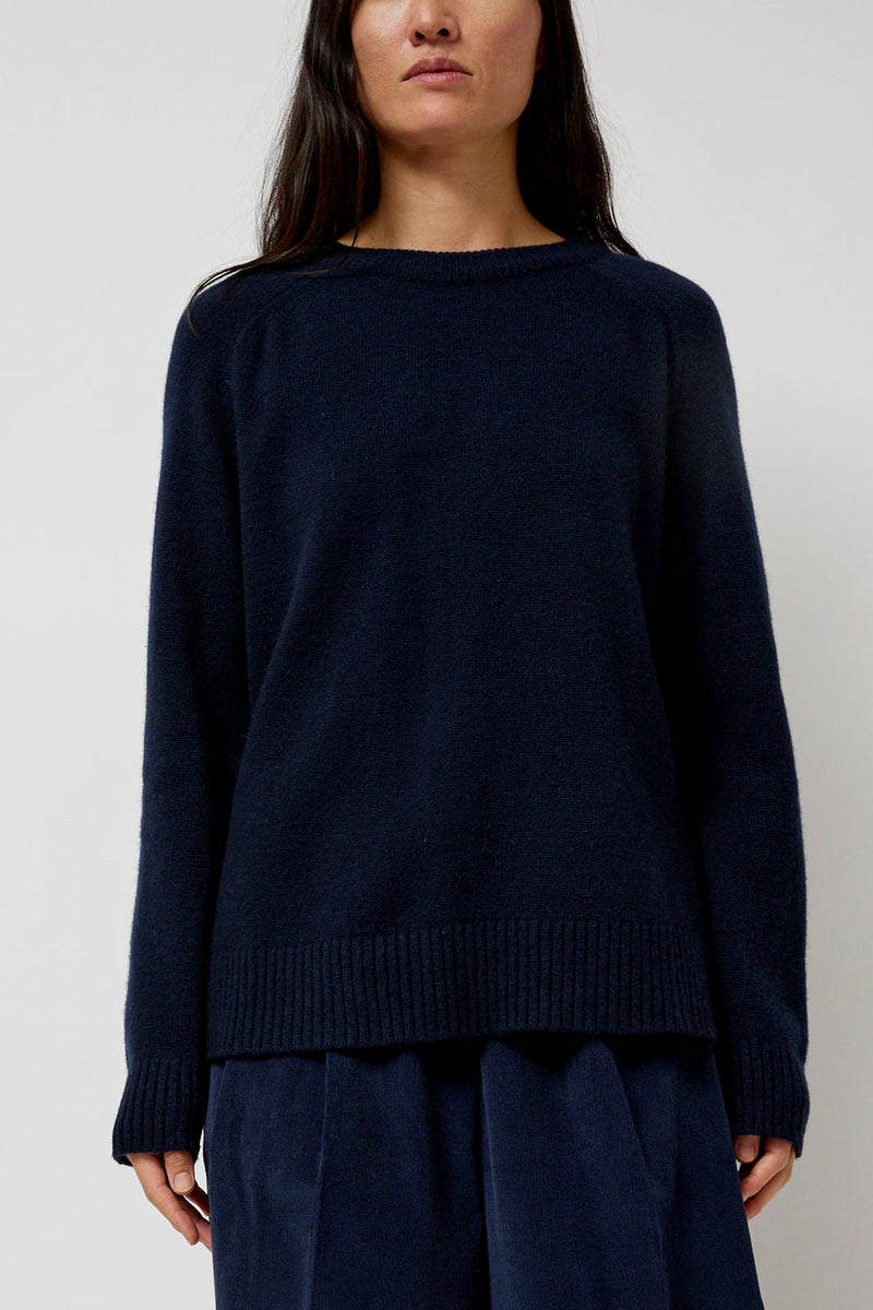 Mijeong Park Cashmere Blend Crewneck Knit in Navy