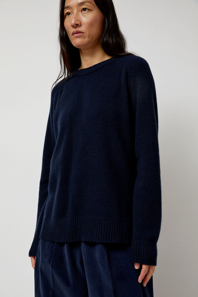 Mijeong Park Cashmere Blend Crewneck Knit in Navy