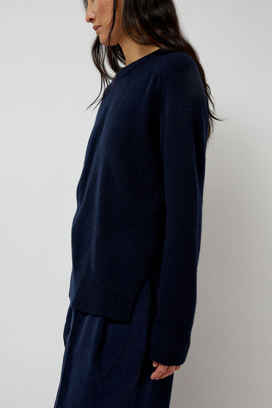 Mijeong Park Cashmere Blend Crewneck Knit in Navy