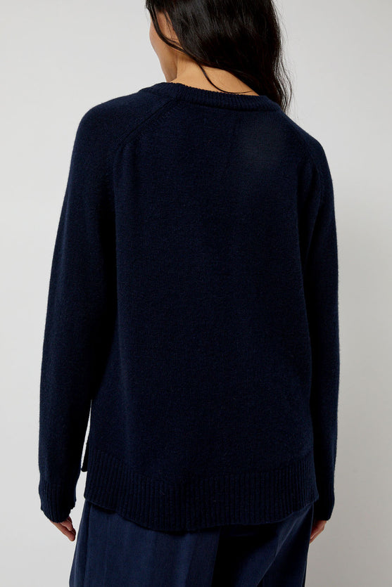 Mijeong Park Cashmere Blend Crewneck Knit in Navy