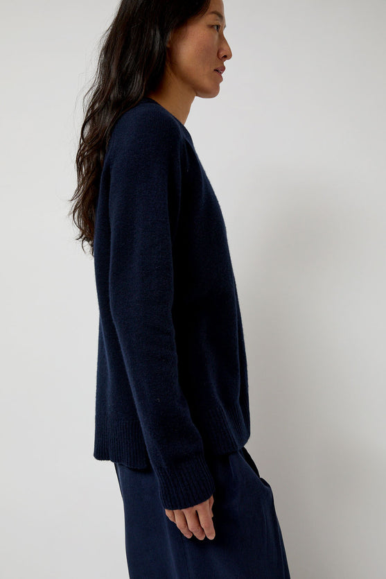 Mijeong Park Cashmere Blend Crewneck Knit in Navy