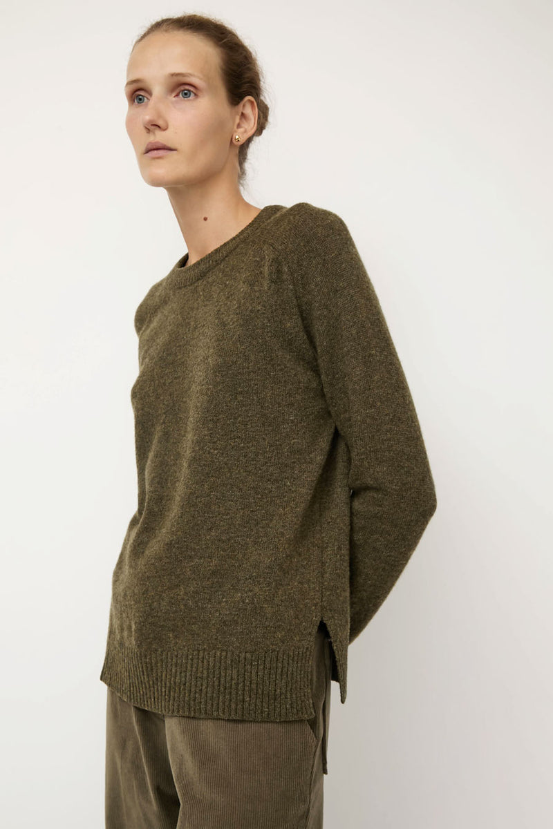 Mijeong Park Cashmere Blend Crewneck Knit in Olive