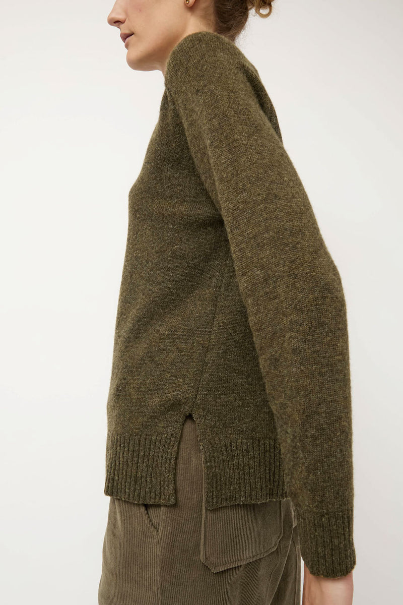 Mijeong Park Cashmere Blend Crewneck Knit in Olive
