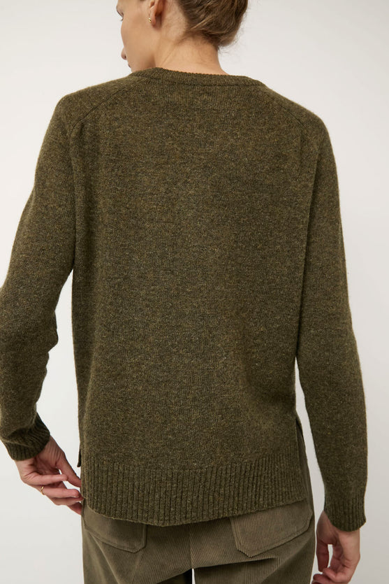 Mijeong Park Cashmere Blend Crewneck Knit in Olive